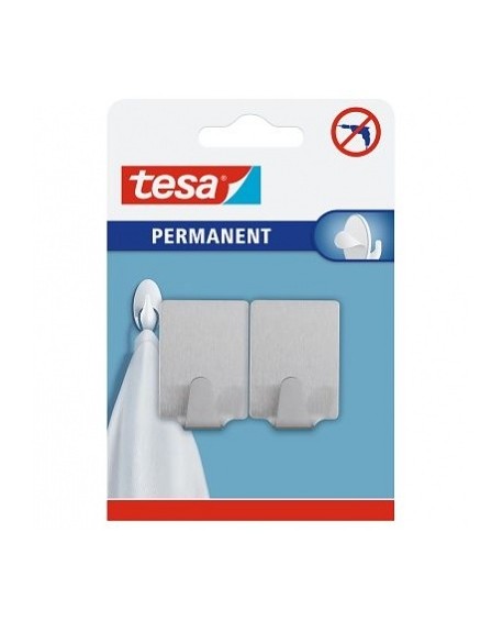 TESA® GANCHO PERMANENTE METAL RETANGULAR TAMANHO L